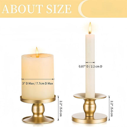 4PCS Gold Wrought Iron Candle Holder Tray Decorative Candle Cup Stand Home Decor