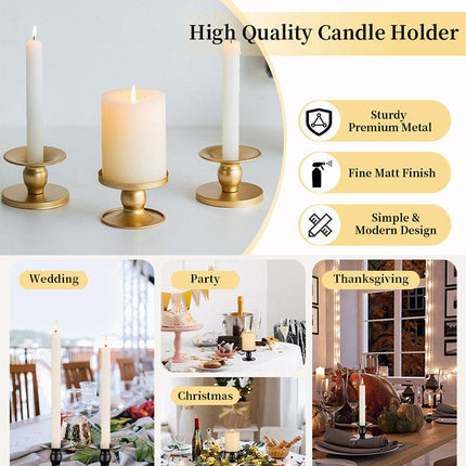 4PCS Gold Wrought Iron Candle Holder Tray Decorative Candle Cup Stand Home Decor