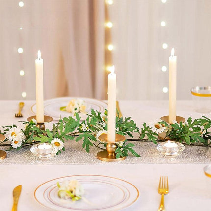 4PCS Gold Wrought Iron Candle Holder Tray Decorative Candle Cup Stand Home Decor