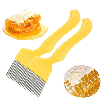 Beekeeping Honey Scraper Fork 2pcs Manual Comb Cutter Stainless Steel Handle