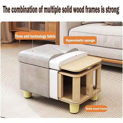Home Sofa Stool Storage Tool Durable Multifunctional for Home Living Room Use
