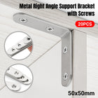 20PCS Stainless Steel Right Angle Support Bracket Sturdy for Furniture Repair
