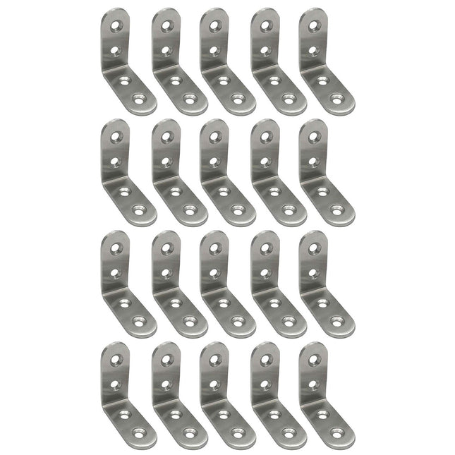 20PCS Stainless Steel Right Angle Support Bracket Sturdy for Furniture Repair