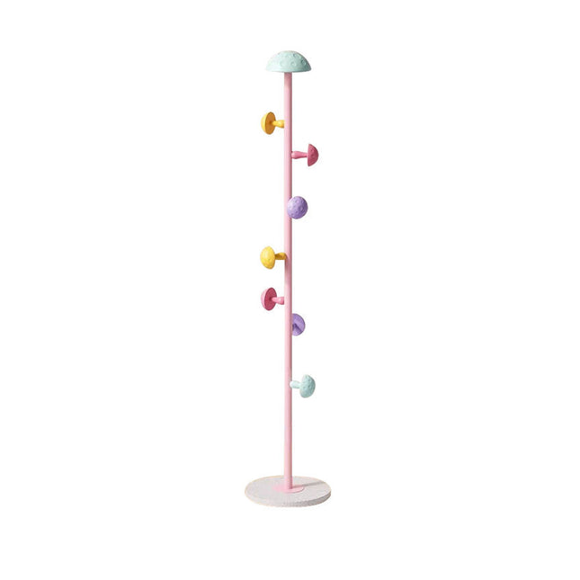 Kids Floor-Standing Coat Rack With Mushroom Hooks High-Carbon Steel