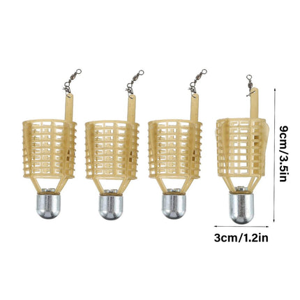 4PCS Fishing Bait Cage Nest Feeder Trap Durable Mesh Basket for Carp Fishing