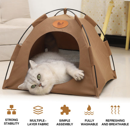 Folding Camping Pet Tent for Cats Puppy Bed Indoor Cat Nest Dog Cave Style House