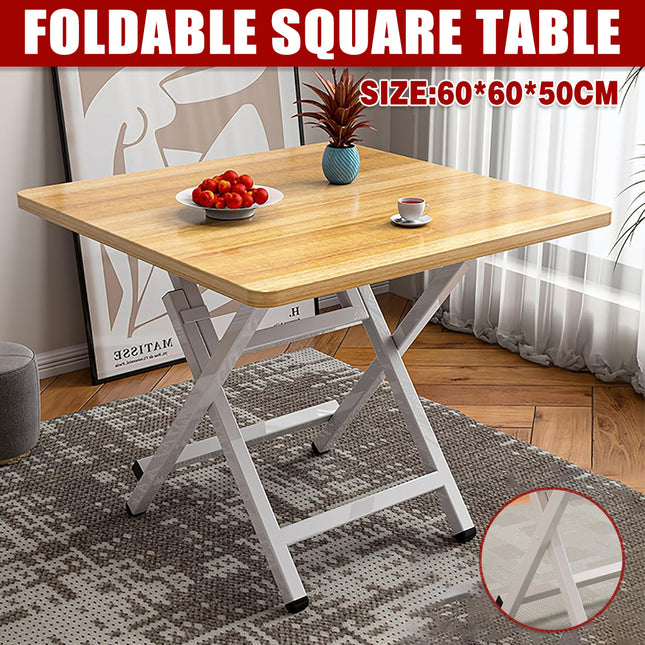 60cm Wooden Folding Table Tray Dinner Home Coffee Snack Outdoor Desk Portable