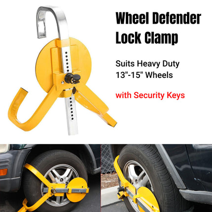 Car Wheel Lock Clamp Heavy Duty 13 to 15 Inch Wheels Anti Theft Device with Keys