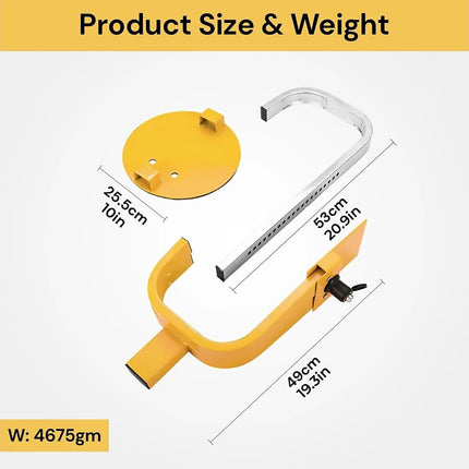 Car Wheel Lock Clamp Heavy Duty 13 to 15 Inch Wheels Anti Theft Device with Keys