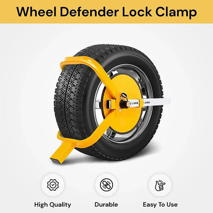 Car Wheel Lock Clamp Heavy Duty 13 to 15 Inch Wheels Anti Theft Device with Keys