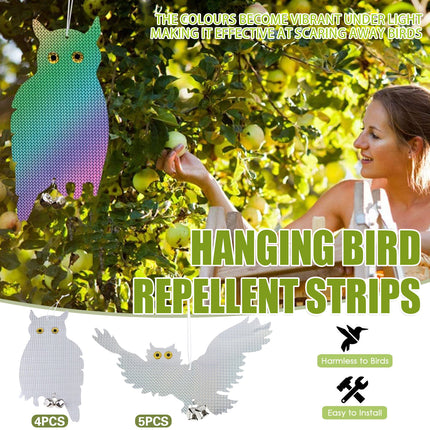 Reflective Owl Bird Deterrent Hanging Garden Yard Pest Control Outdoor