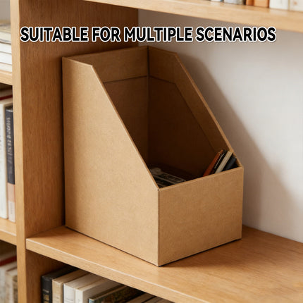 6PCS Kraft Paper Desktop Storage Box for Document Organization Office Supplies