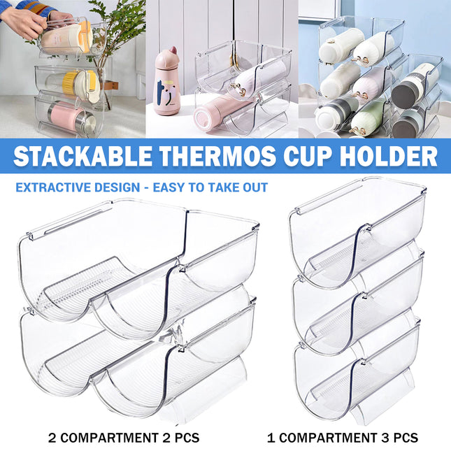 Water Cup Storage Rack Multi Layer Transparent Clear Space Saving Durable