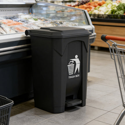 Pedal Trash Can with Lid 100L Large Capacity Durable for Kitchen Office Bathroom