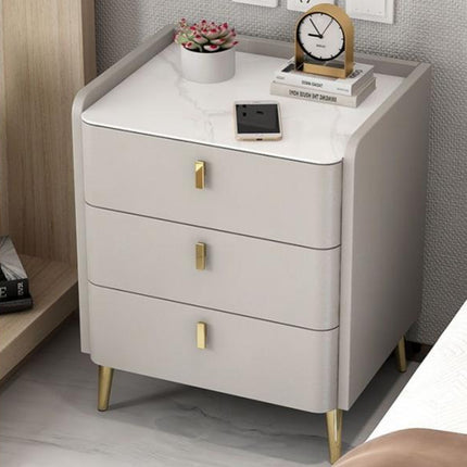 3 Drawer Nightstand Bedroom Storage Cabinet Minimalist Bedside Locker Organizer