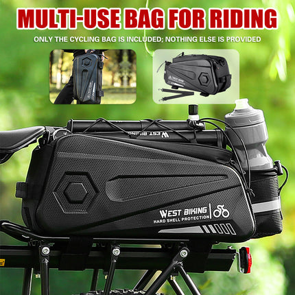 Bicycle Pannier Bag Hard Shell Large Capacity Waterproof for Cycling Touring Use