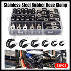 52PCS Stainless Steel Hose Clamp Set 6 Sizes Worm Drive Exhaust Pipe Clamps