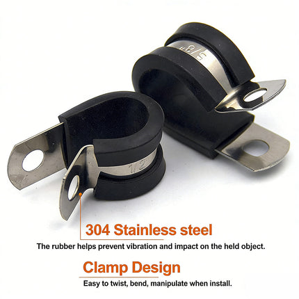 52PCS Stainless Steel Hose Clamp Set 6 Sizes Worm Drive Exhaust Pipe Clamps