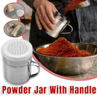 Stainless Steel Dusting Canister with Lid and Handle Kitchen Storage Container