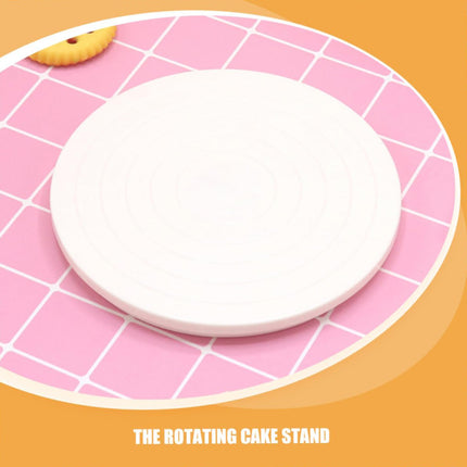 Mini Cake Turntable 14cm Manually Rotating Stand for Cake Decorating Baking Use