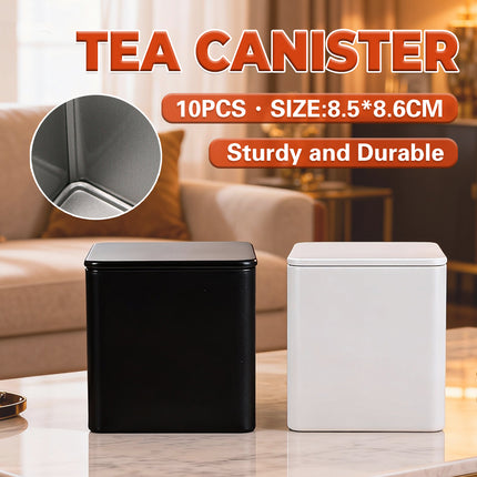 10PCS Square Candy Tea Storage Container with Lid for Home Wedding Organisation