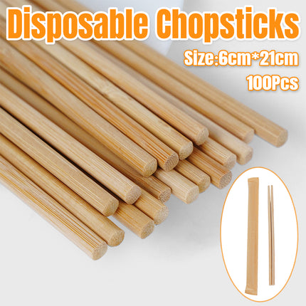 100pcs Disposable Wooden Chopsticks Individually Wrapped Bulk for Restaurants
