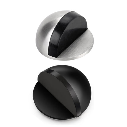 45mm Round Floor Mount Door Stop Rubber Bumper Metal Base Holder Wall Protector