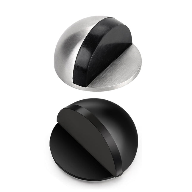 45mm Round Floor Mount Door Stop Rubber Bumper Metal Base Holder Wall Protector