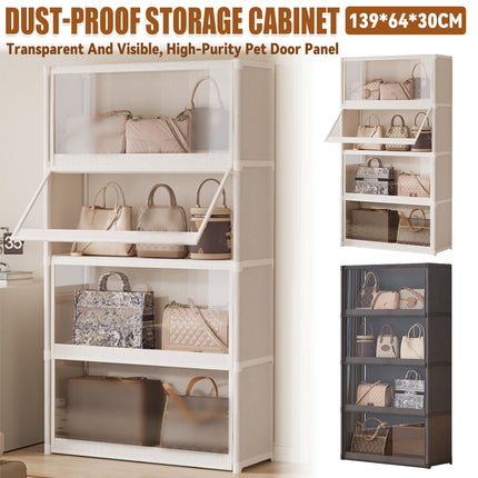 Dustproof Storage Cabinet with Clear Doors Large Capacity for Home Office Use