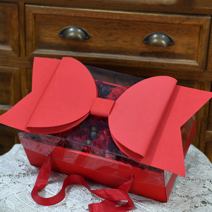 Clear Handheld Flower Gift Box Bow Fruit Flower Packaging Display Box Floral
