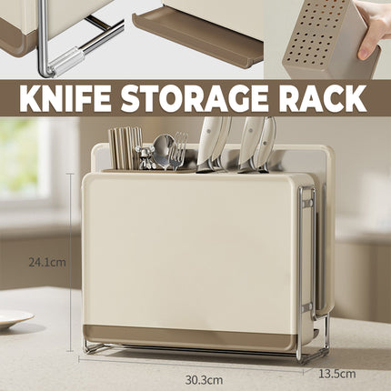 Draining Countertop Knife Cutlery Storage Rack for Kitchen Utensils Space Saving