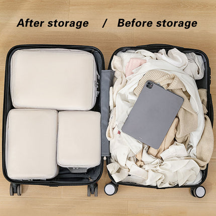 4PCS Storage Compression Bags Luggage Travel Packing Cubes Organiser Suitcases