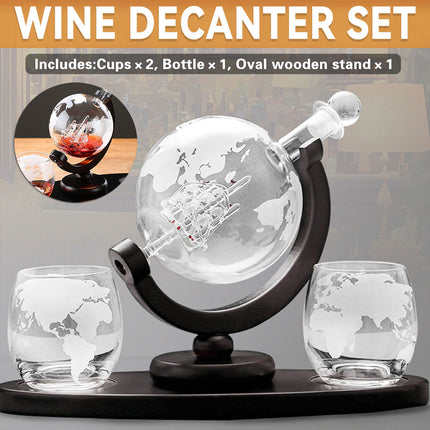 Globe Wine Decanter Glass Bottle Divider Whisky Liquor Dispenser For Home Bar