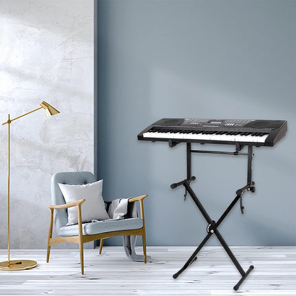 Electronic Keyboard Stand Adjustable Height X Type Piano Stand Double Pipe Raised Stand