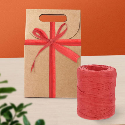 3 Rolls Raffia Paper Rope Gift Wrapping String Decorative Tie for Crafts Packing
