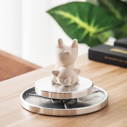 Ceramic Manual Turntable Aluminum Alloy Revolving Stand Double-Sided Usable