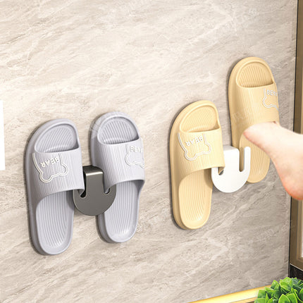 3PCS Wall Mounted Slipper Rack Bathroom Shoe Storage Hook Holder Organiser