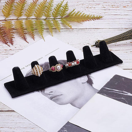 Resin Flocking Ring Holder Display Stand Jewelry Finger Rings Organizer Stand