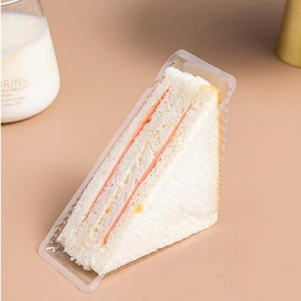 100pcs Transparent Sandwich Packaging Box Plastic Triangle for Baked Snacks