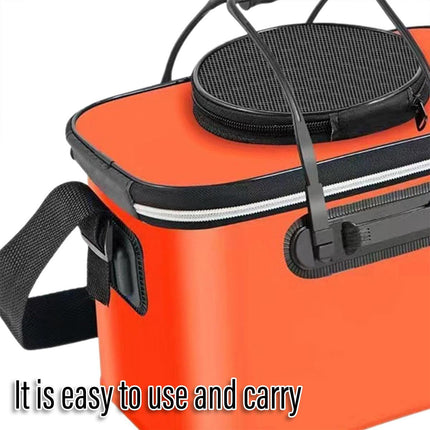 Portable Folding EVA Fishing Bucket Multi Use Live Fish Container with Strap