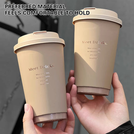 50PCS Coffee Paper Cups with Lids 330/380/500ml Disposable Takeaway Hot Drink