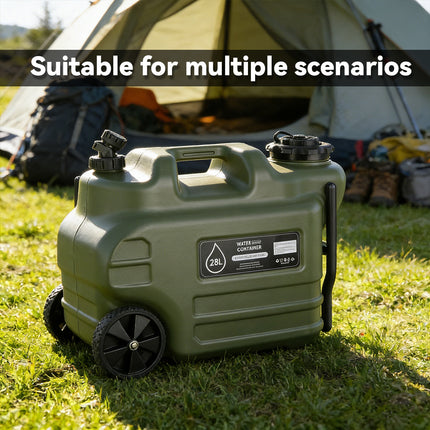 28L Portable Camping Water Storage Tank with Tap Leak Proof Easy Carry Handheld