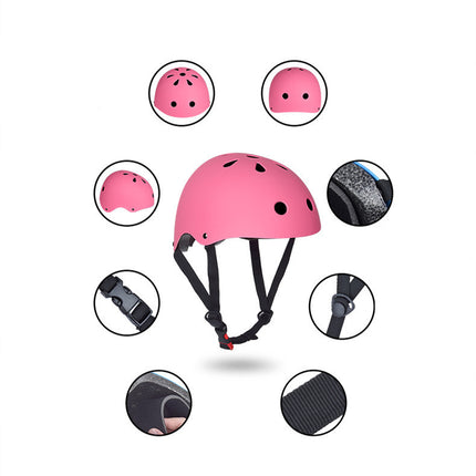 Pink Bike and Skate Helmet Adjustable Headgear for Youth and General Use