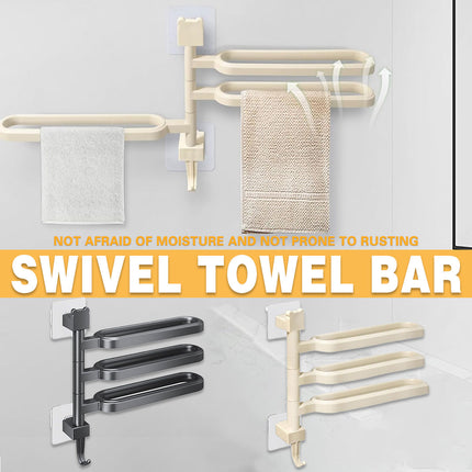 Punch-free Towel Rack Basic Model Rotatable Multi-rod Bathroom Toilet Towel Hang