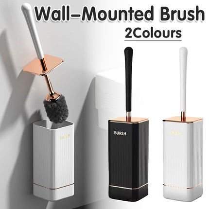 Wall Mounted Toilet Brush Holder Set Bathroom Cleaning Brush for Home Restroom