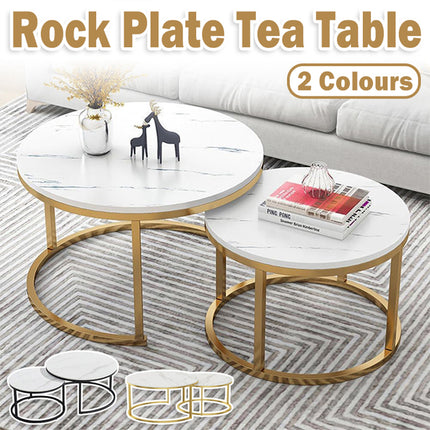 Round Tea Table Living Room Rock Plate for Home Coffee Table Modern Decor