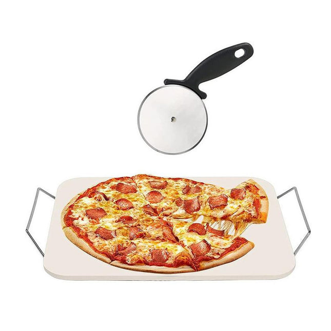 3PCS Square Pizza Stone Baking Tray for Oven Grill Pizza Bread Cooking 38x30cm