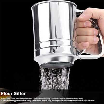 Stainless Steel Handheld Flour Sieve Home Filter Mesh Sieve Baking Tool Durable