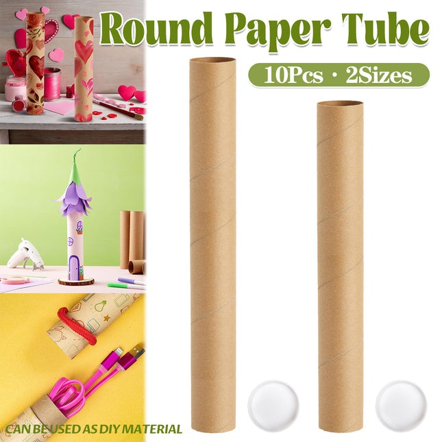 10PCS Round Kraft Paper Storage Tubes Cardboard Poster Document Shipping Tube