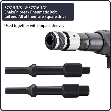 Pneumatic Bolt Breaker Set 2PCS 37315 3/8in and 37316 1/2in for Auto Repair Use